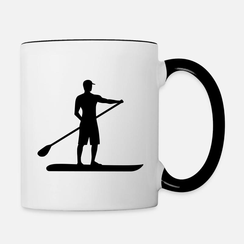 Stand Up Paddling SUP Sport Eau Cadeau - Mug contrasté - blanc/noir