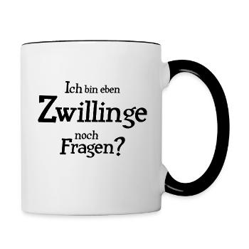 Sternzeichen Zwillinge - Tasse zweifarbig - Weiß/Schwarz - Rechts