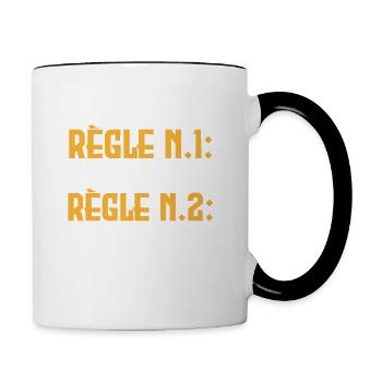 Règle n°1 : Maman a toujours raison !!! - Mug contrasté - blanc/noir - Droite