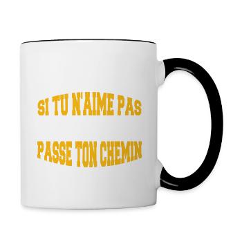 Si tu n’aimes pas mon chien - Mug contrasté - blanc/noir - Droite