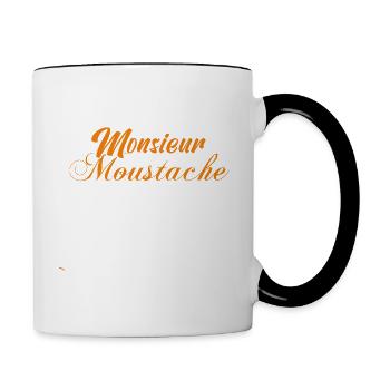 Collection de moustaches, Idée cadeau d'élégance. - Mug contrasté - blanc/noir - Droite