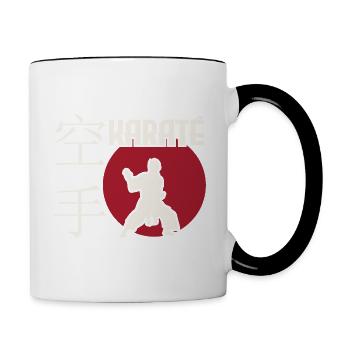 Karate. Kampfsport. Geschenkidee. Japan. - Tasse zweifarbig - Weiß/Schwarz - Rechts