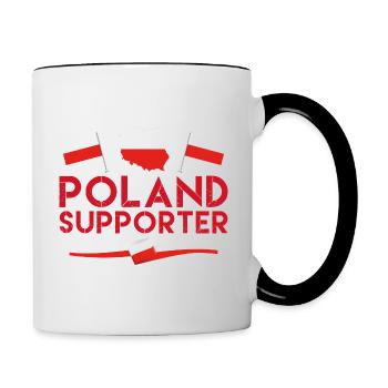 Fan of poland supporter. Supporter from Poland. - Contrasting Mug - white/black - Right