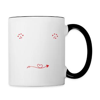 Je t’aime plus qu’hier mais moins que demain - Mug contrasté - blanc/noir - Droite