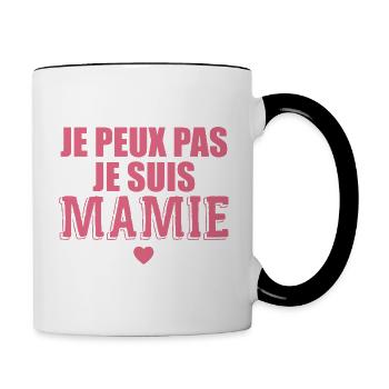 Je Peux Pas Je Suis Mamie Cadeau Mamie - Mug contrasté - blanc/noir - Droite