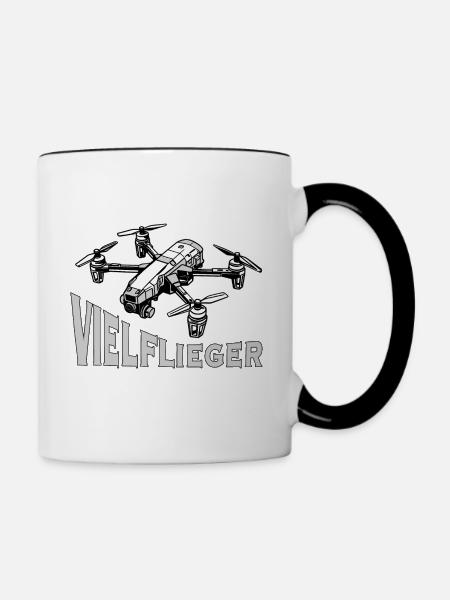 Drohne Drohnenpilot Kameradrohne - Tasse zweifarbig - Weiß/Schwarz