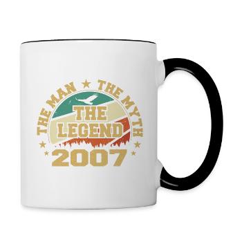 2007 Anniversaire Né En 2007 Rétro Millésime - Mug contrasté - blanc/noir - Droite
