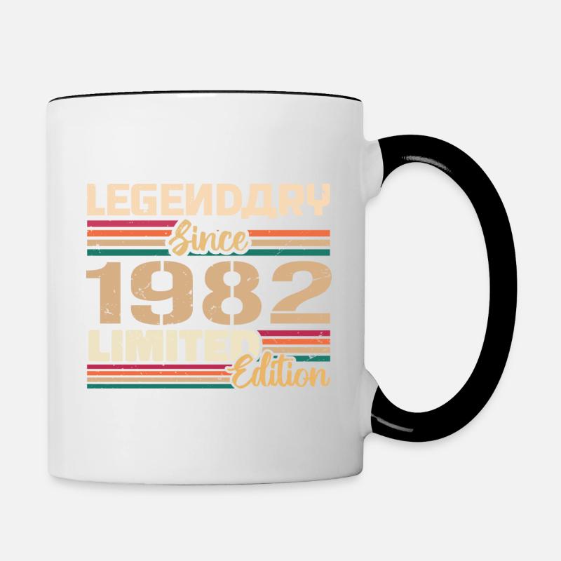 1982 Millésime 1982 Anniversaire Né En 1982 - Mug contrasté - blanc/noir