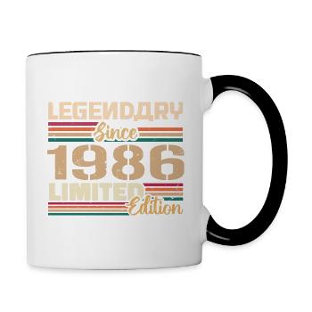 1986 Vintage 1986 Geburtstag geboren im Jahr 1986 - Tasse zweifarbig - Weiß/Schwarz - Rechts