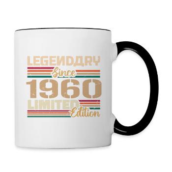 années 1960 Vintage années 1960 Anniversaire Né en 1960 - Mug contrasté - blanc/noir - Droite