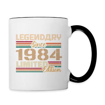 1984 Vintage 1984 Geburtstag geboren im Jahr 1984 - Tasse zweifarbig - Weiß/Schwarz - Rechts