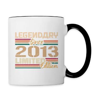 2013 Vintage 2013 Birthday Born in 2013 - Contrasting Mug - white/black - Right