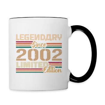 Millésime 2002 2002 Anniversaire né en 2002 - Mug contrasté - blanc/noir - Droite