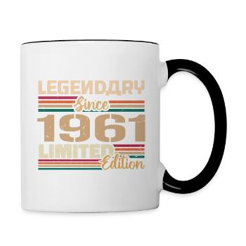 1961 Millésime 1961 Anniversaire Né En 1961 - Mug contrasté - blanc/noir - Droite