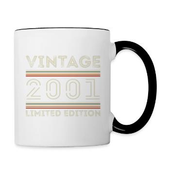 Vintage 2001 - Year 2001 Birthday Gift 2001 - Contrasting Mug - white/black - Right