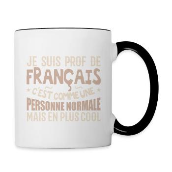 I am a French teacher - Contrasting Mug - white/black - Right