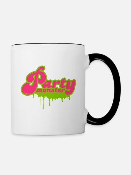 PARTY MONSTER TROPFEND - Tasse zweifarbig - Weiß/Schwarz
