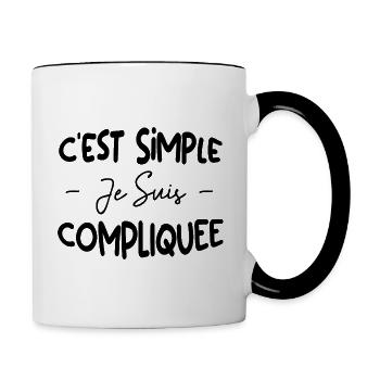 C'est Simple Je Suis Compliquée - Mug contrasté - blanc/noir - Droite
