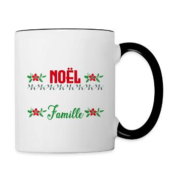 Notre premier Noël en tant que famille - Mug contrasté - blanc/noir - Droite