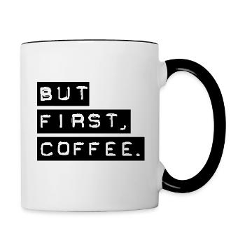 But First Coffee - Contrasting Mug - white/black - Right