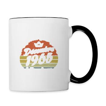 Légende Sont Nées En Décembre 1965, Cadeau annive. - Mug contrasté - blanc/noir - Droite