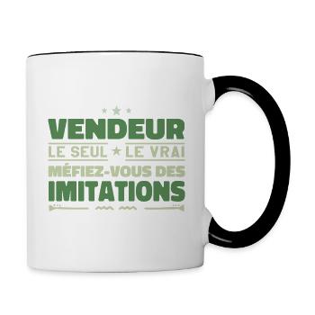 Vendeur le seul Vendeur le vrai Vendeur - Mug contrasté - blanc/noir - Droite
