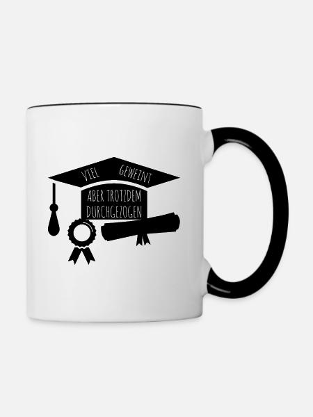 Masterabschluss Master Studium Abschluss - Tasse zweifarbig - Weiß/Schwarz