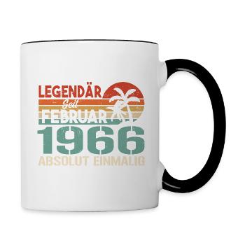 Birthday Gift - Vintage February 1966 - Contrasting Mug - white/black - Right