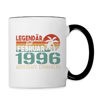 Birthday Gift - Vintage February 1996 - Contrasting Mug - white/black - Right