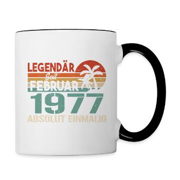 Cadeau d’anniversaire - Vintage février 1977 - Mug contrasté - blanc/noir - Droite