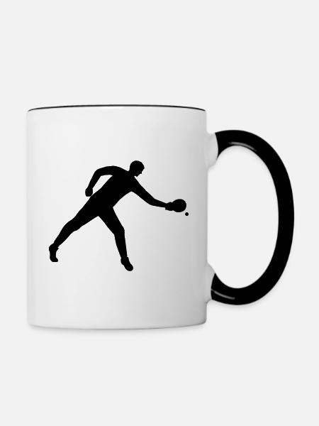 Tischtennis dynamisch - Tasse zweifarbig - Weiß/Schwarz