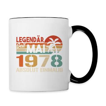 Legendary since May 1978 - Birthday in May 1978 - Contrasting Mug - white/black - Right