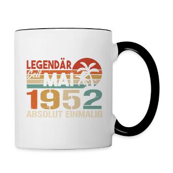 Legendary since May 1952 - Birthday in May 1952 - Contrasting Mug - white/black - Right