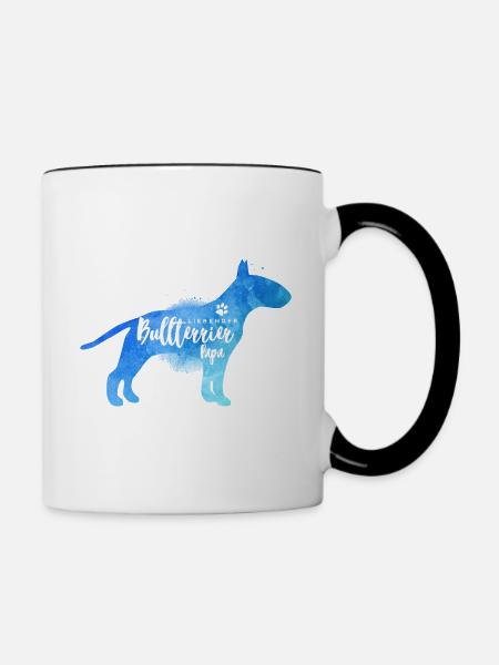 Liebender Bullterrier Papa - Tasse zweifarbig - Weiß/Schwarz