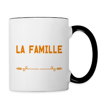 La famille c est la vie - Mug contrasté - blanc/noir - Droite