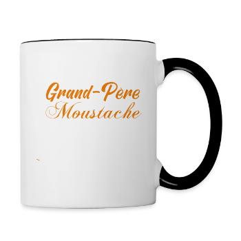 grand-père moustache, Idée cadeau d'élégance. - Mug contrasté - blanc/noir - Droite