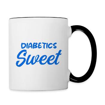 Diabetiker sind von Natur aus süß - Tasse zweifarbig - Weiß/Schwarz - Rechts