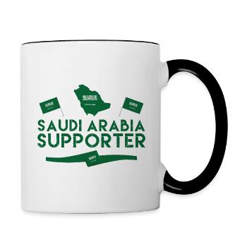 supporter of Saudi Arabia, Saudi Arabia fan. - Contrasting Mug - white/black - Right