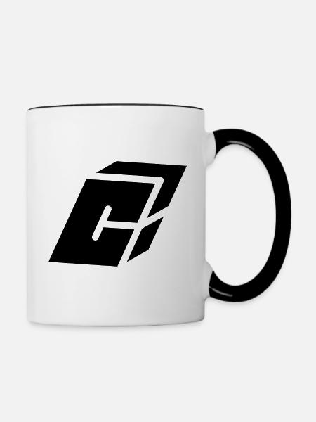 Abstract C-Brief - Tasse zweifarbig - Weiß/Schwarz