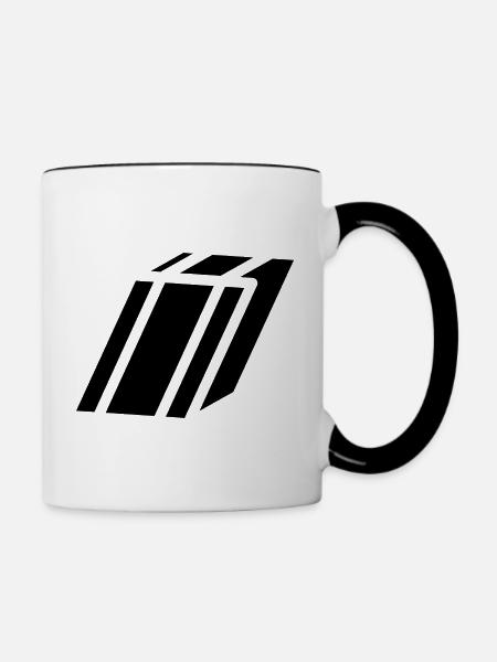 Abstract I Brief - Tasse zweifarbig - Weiß/Schwarz