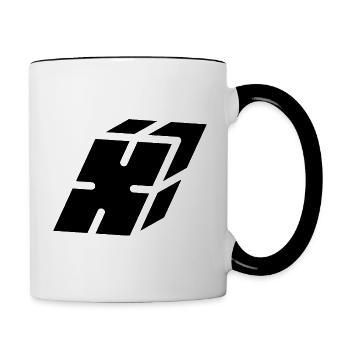 Abstract X letter - Contrasting Mug - white/black - Right