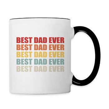Bester Papa aller Zeiten - Tasse zweifarbig - Weiß/Schwarz - Rechts