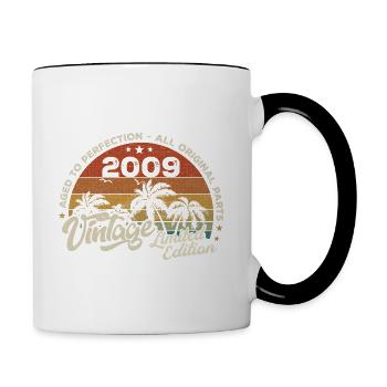 Vintage 2009 Birthday Retro 2009 - Contrasting Mug - white/black - Right