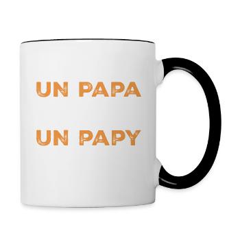 Toller Papa gibt Opa immer Außergewöhnliches - Tasse zweifarbig - Weiß/Schwarz - Rechts