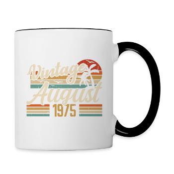 August 1975 Jubiläum 1975 - August Legends Geschenk - Tasse zweifarbig - Weiß/Schwarz - Rechts