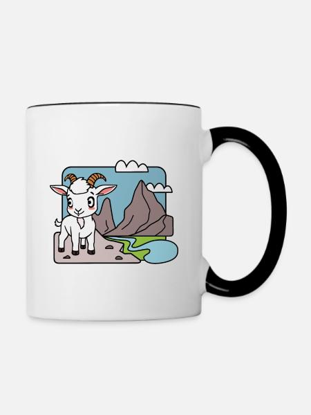 Die niedliche kleine Berg Ziege ist in den Alpen! - Tasse zweifarbig - Weiß/Schwarz