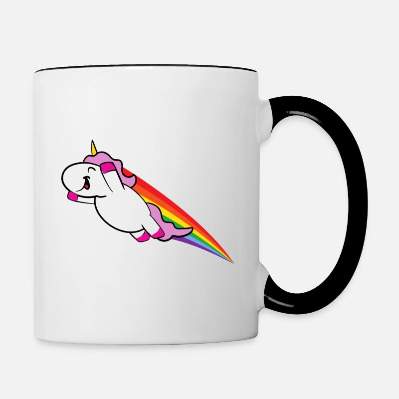 Licorne LGBT - Mug contrasté - blanc/noir