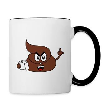 Scheiße Scheißhaufen Klopapier Corona Virus - Tasse zweifarbig - Weiß/Schwarz - Rechts