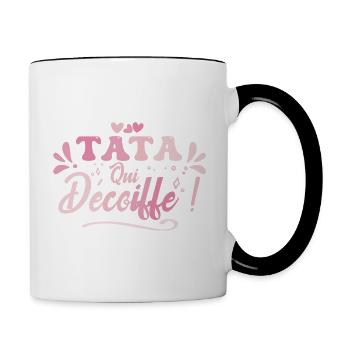 Meilleure Tata Qui Décoiffe, Idée Cadeau Tata - Mug contrasté - blanc/noir - Droite