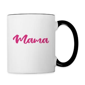 Ich Bin Mama - Was SInd Deine Superkräfte? - Tasse zweifarbig - Weiß/Schwarz - Rechts